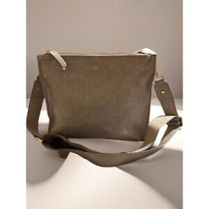 Erin Condren Genuine Leather Suede Shoulder Bag‎ Beige Gold Hardware